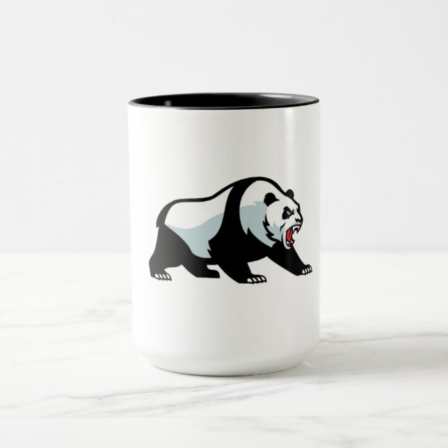 Caneca Panda feroz - Camiseta Emblema Agressiva Negrito (Centro)