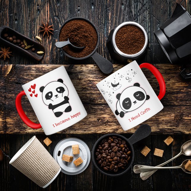 Caneca Panda Panda Coffee Mug. (Custom cartoon cute Panda Coffee Mug
)