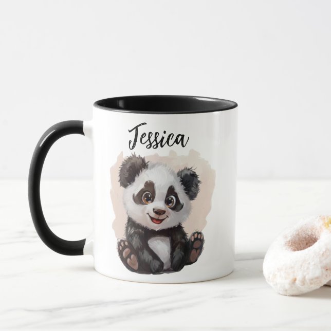 Caneca Panda Personalizada – Custom Panda Coffee M (Com Donut)