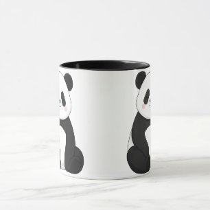 Caneca Panda Preto e Branco Kawaii