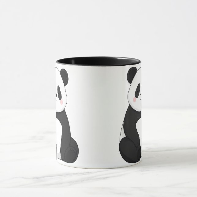 Caneca Panda Preto e Branco Kawaii (Centro)