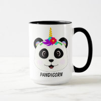 Panda Unicórnio Branco Bonito
