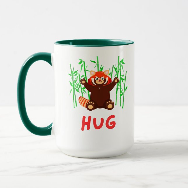 Caneca Panda Vermelha: HUG (Esquerda)