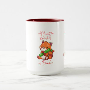Caneca Panda Vermelha: Tudo o que eu quero no Natal é Bam