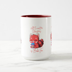 Caneca Panda vermelho: Tudo o que eu quero para o Natal é