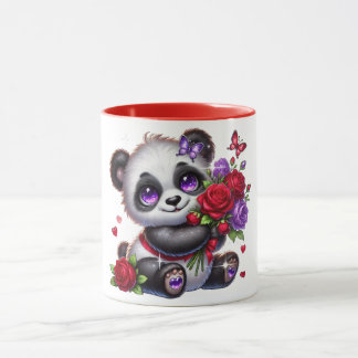 Caneca Panda with flower mug
