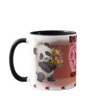 Pandas desejam um Feliz Dia das Mães em um Colorid