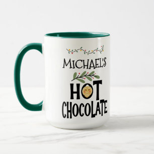 Caneca Pão de Natal de Chocolate Quente e Nome Personaliz