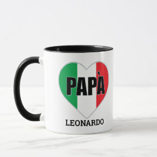 Caneca Papa Flag Heart Personalizado Dia de os pais