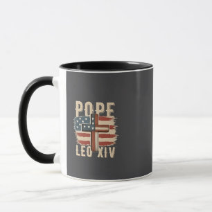 Caneca Papa Leão XIV Igreja Cristã Da Pope EUA Bandeira