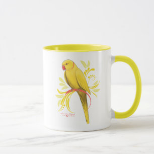 Caneca Papagaio amarelo de Ringneck do indiano