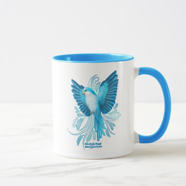 Caneca Papagaio Quaker Azul (Direita)