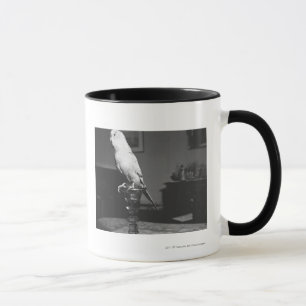 Caneca Papagaio que senta-se no castiçal B&W