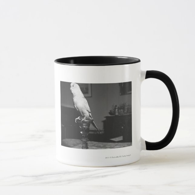 Caneca Papagaio que senta-se no castiçal B&W (Direita)