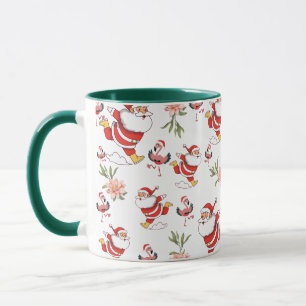Caneca Papagaio Tropical Papai Noel Natal verde