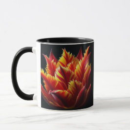Caneca Papagaio Tulip Floral Vermelho e Amarelo