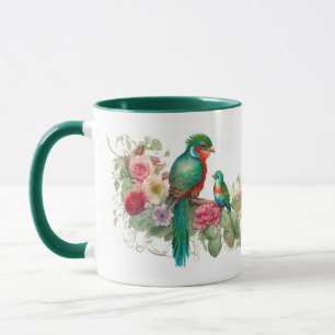 Caneca Papagaio Verde e Bebê