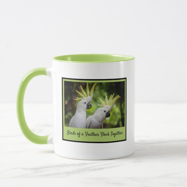 Caneca Papagaios de uma Pena se Agrupam Cacatua (Esquerda)