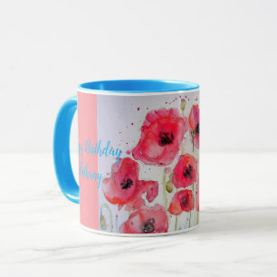 Caneca Papagaios vermelhos Aquarela Nome das damas mug az