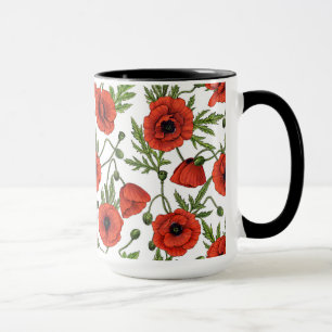 Caneca Papagaios, vermelhos e verdes em branco