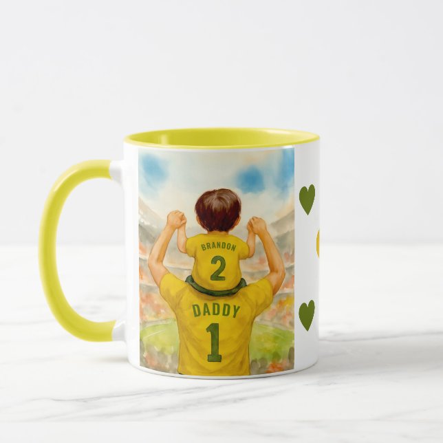 Caneca Papai e Filho Futebol Jersey Back View (Esquerda)
