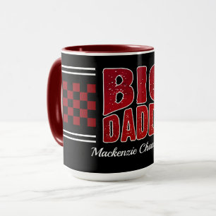 Caneca Papai Grande com Damasco Vermelho Escuro e Nome em