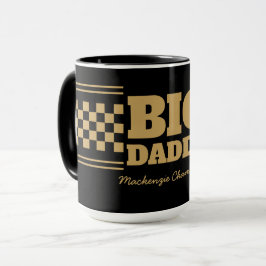 Caneca Papai Grande Xadrez Dourado Falso e Preto