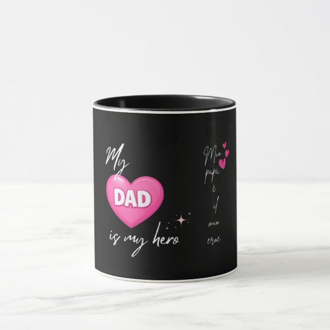 Caneca Papai Herói Coração / Papà Eroe (Centro)