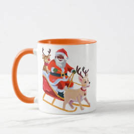 Caneca Papai Noel afro-americano e amigos