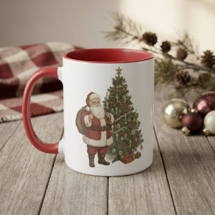 Caneca Papai Noel Antigo & Árvore de Natal