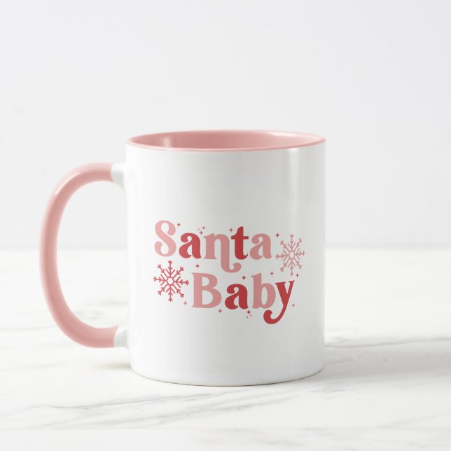 Caneca Papai noel Bebê - Design de Tipografia Feriada Div (Esquerda)