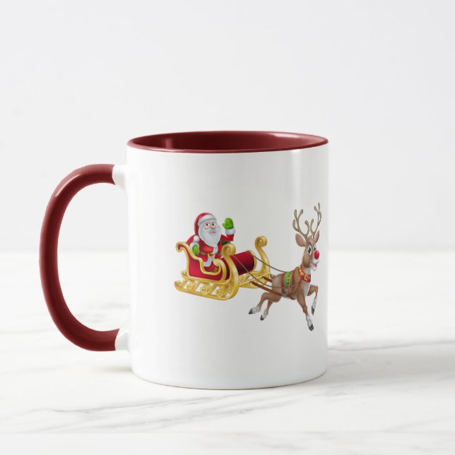 Caneca Papai Noel cavalgando em trenó (Esquerda)
