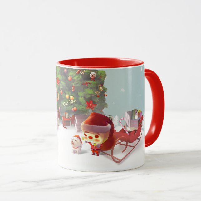 Caneca Papai Noel com Árvore de Natal (Frente Esquerda)