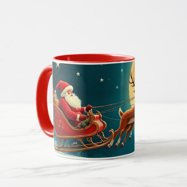 Caneca Papai Noel com Rena (Frente Esquerda)