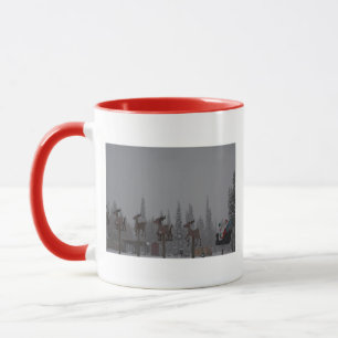 Caneca Papai noel congelado floco de neve nevando do gelo