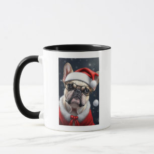 Caneca Papai noel de Natal de Cachorro Francês