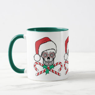 Caneca Papai noel do crânio do açúcar