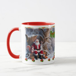 Caneca Papai Noel e amigos desejam Felizes Festas em um