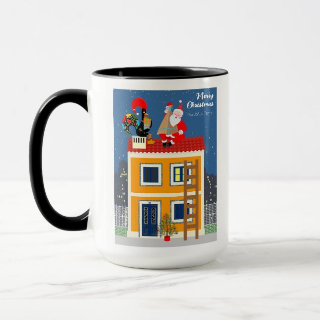 Caneca Papai Noel encontra o galo português (Esquerda)