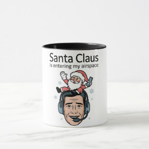 Caneca Papai Noel está entrando no meu espaço aéreo Contr
