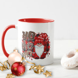 Caneca Papai Noel Gnome Estampa de Leopardo Ho Ho Ho Nata