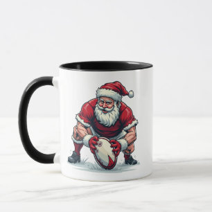 Caneca Papai Noel Jogando Futebol Fantasia Jogador de Nat