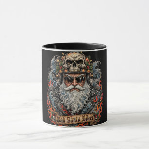 Caneca Papai Noel Mau Motoqueiro, Crânio de Papai Noel Mo