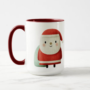 Caneca Papai Noel Minimalista Fofo