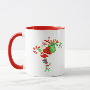 Caneca Papai Noel montado em um bastão de doce