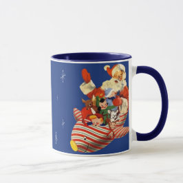 Caneca Papai noel retro de Rocket dos doces que bebe a
