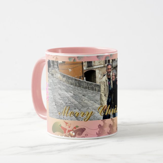 Caneca Papai Noel Rosa (Frente Esquerda)