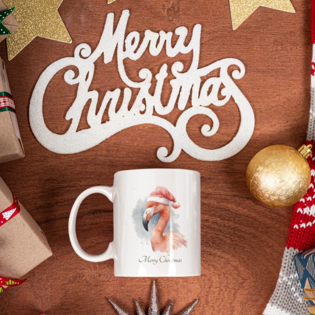 Caneca Papai noel Snowbird Flamingo, personalizado (Criador carregado)
