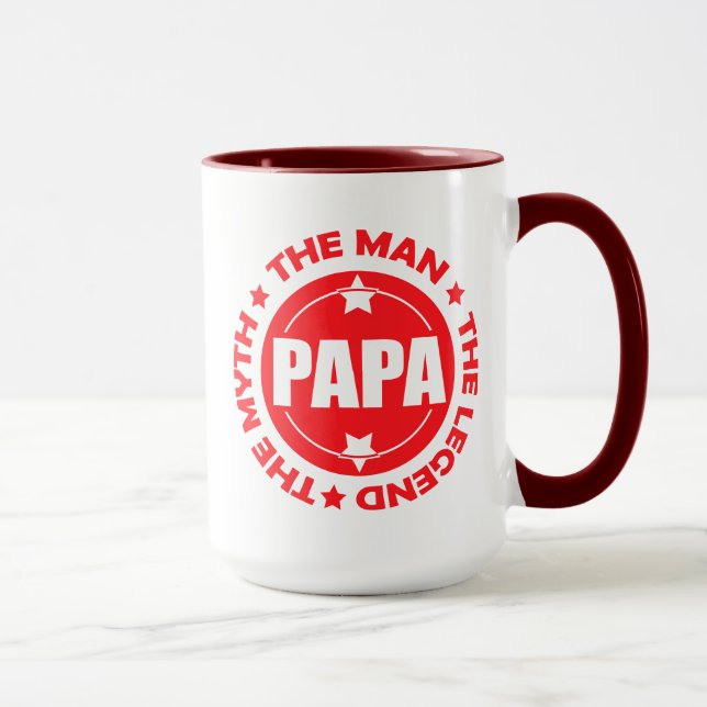 Caneca Papai. O Homem. O Mito. A Lenda. (Direita)