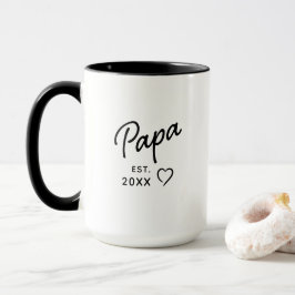 Caneca Papai Preto e Branco Minimalista Revelação do Ano